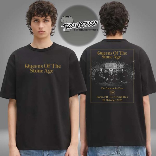 Queens Of The Stone Age The Catacombs Tour At Le Grand Rex In Paris FR On October 20 2025 Two Sided Unisex T-Shirt