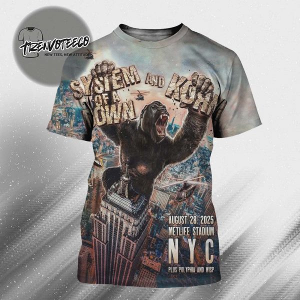 System Of A Down & Korn Tour New York 2025 At Metlife Stadium In NYC On August 28 2025 All Over Print Shirt