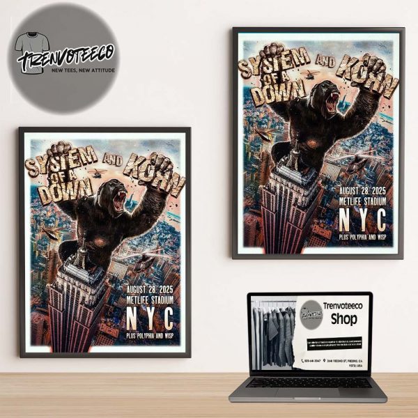 System Of A Down & Korn Tour New York 2025 At Metlife Stadium In NYC On August 28 2025 Home Decor Poster Canvas