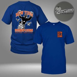 System Of A Down New York City 2025 Venue Tee At Metlife Stadium On August 27  28 2025 King Kong Blue Two Sided Unisex T-Shirt