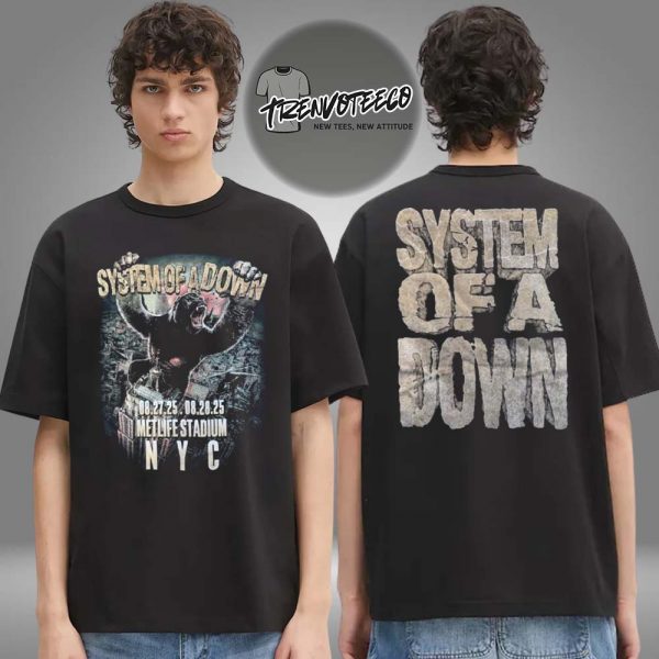 System Of A Down New York City 2025 Venue Tee At Metlife Stadium On August 27  28 2025 King Kong Two Sided Unisex T-Shirt
