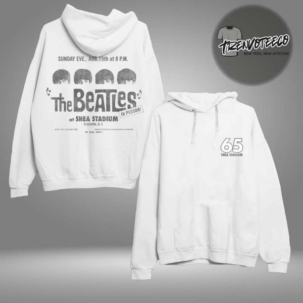 The Beatles 65 Shea Stadium Anniversary Two Sided Unisex HoodieShirt