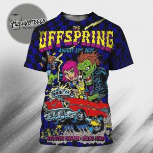 The Offspring Poster Show At Dos Equis Pavilion In Dallas Texas On August 22 2025 All Over Print Shirt