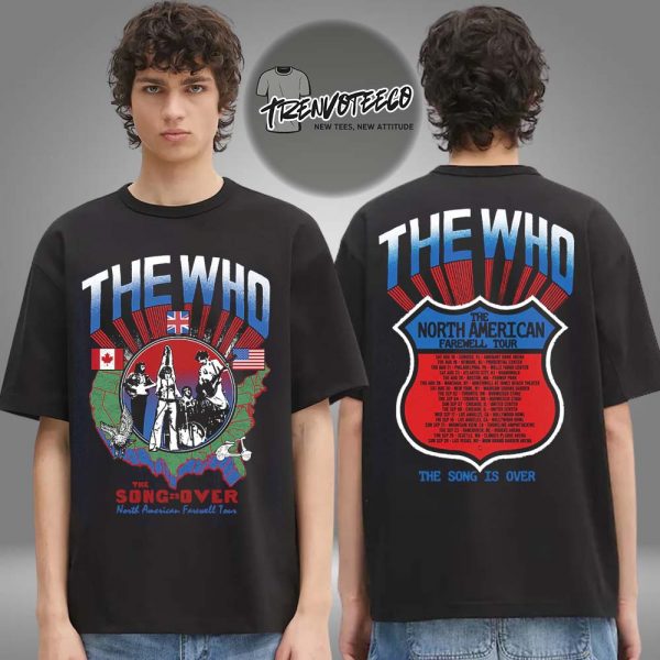 The Who The Song is Over North America Highway Dateback Two Sided Unisex T-Shirt