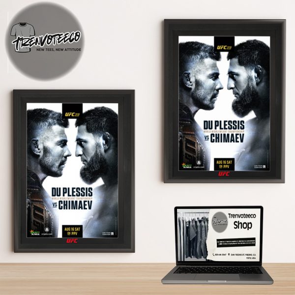 UFC 319 Du Plessis vs Chimaev Autographed Event Home Decor Poster Canvas
