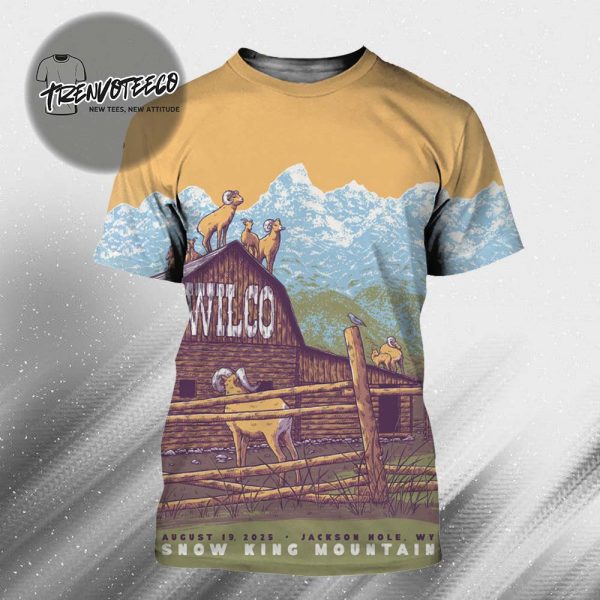 Wilco Band At Snow King Mountain In Jackson Hole WY On August 19 2025 All Over Print Shirt