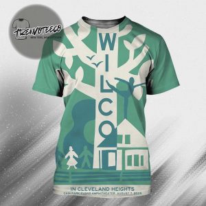 Wilco Band Poster Show At Cain Park Evans Amphitheater In Cleveland Heights OH On August 7 2025 All Over Print Shirt