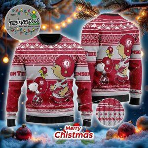 Alabama Crimson Tide Snoopy And Charlie Brown Christmas Ugly Sweater