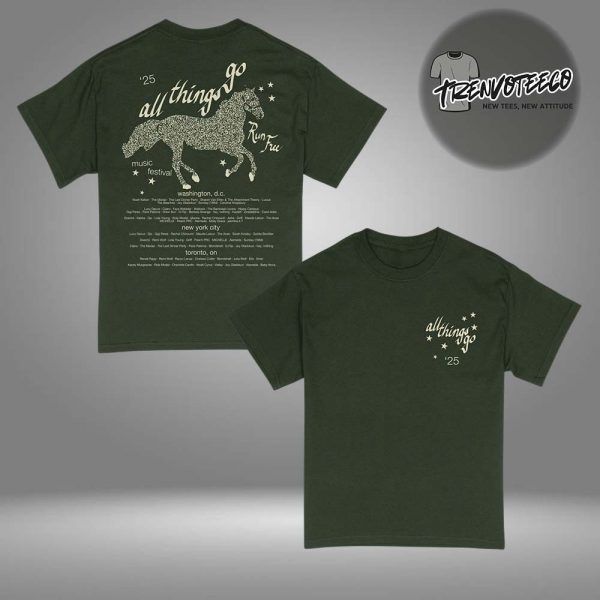 All Things Go Music Festival 2025 Merch Run Free Lineup Two Sided Unisex T-Shirt