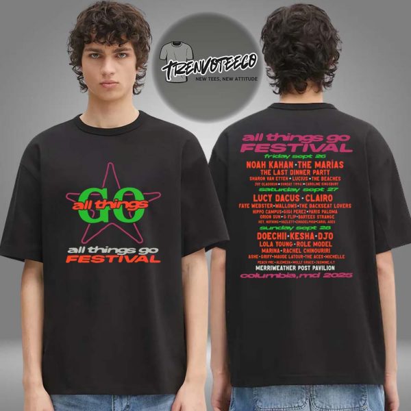 All Things Go Music Festival 2025 Merch Star Power DC Lineup Two Sided Unisex T-Shirt