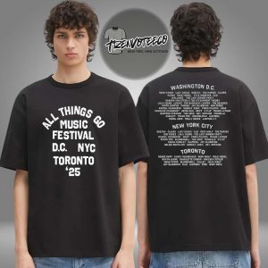 All Things Go Music Festival 2025 Merch ATG Varsity Lineup Two Sided Unisex T-Shirt
