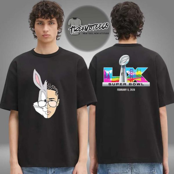 Bad Bunny x Super Bowl Merch 2026 Logo Two Sided Unisex T-Shirt