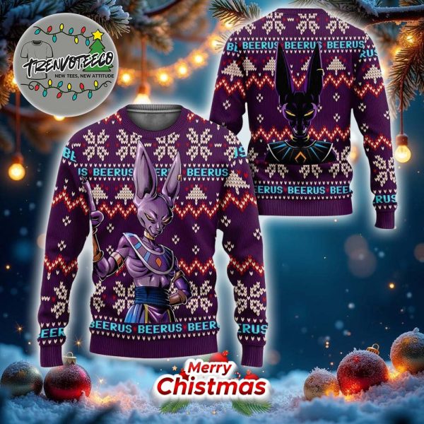 Beerus Manga Dragon Ball Z Best Gift For Fan Anime Ugly Sweater