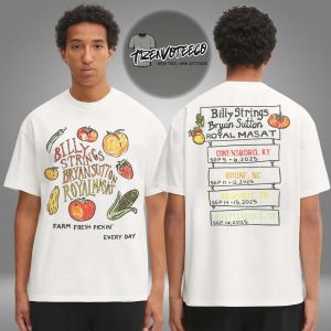 Billy Strings & Bryan Sutton With Royal Masat Farm Fresh With Dates Two Sided Unisex T-Shirt
