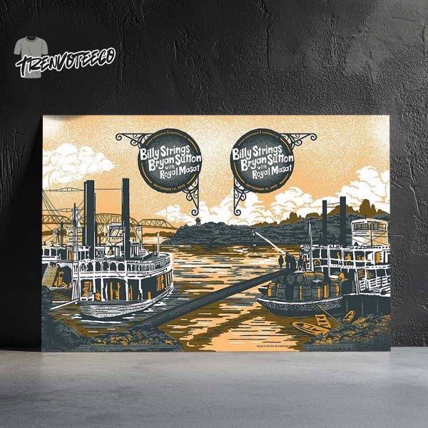 Billy Strings Full Show Combined Poster In Nashville Tennessee On September 14 15 2025 Home Decor Poster Canvas