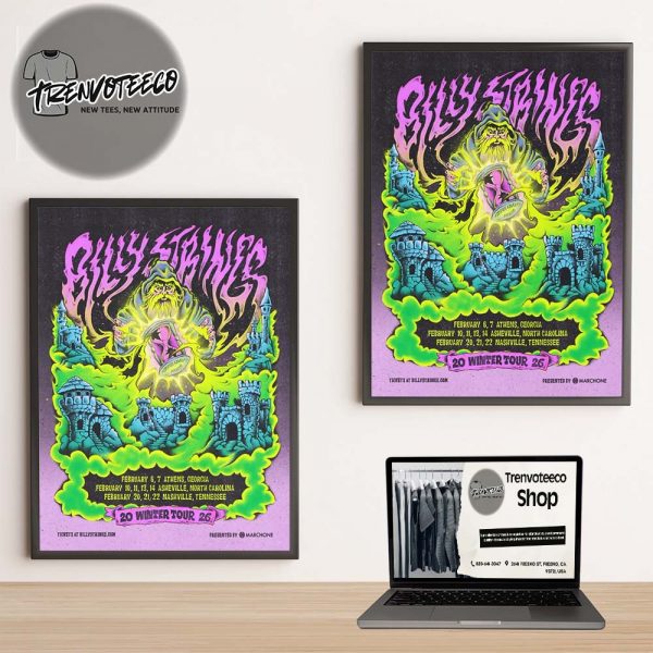 Billy Strings Poster Winter Tour 2026 Schedule Home Decor Poster Canvas