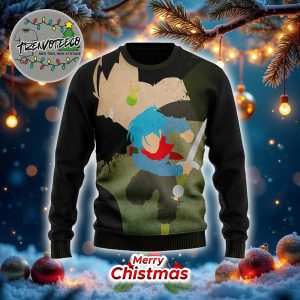 Black Goku Future Trunks Flat Art Ugly Sweater