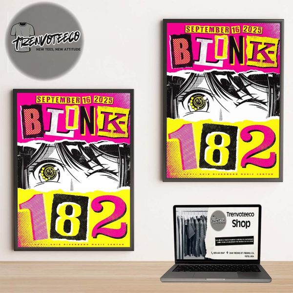 Blink 182 At Riverbend Music Center In Cincinnati Ohio On September 16 2025 Home Decor Poster Canvas