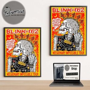 Blink 182 Missionary Impossible Tour At Bank NH Pavilion In Gilford NH On September 9 2025 Home Decor Poster Canvas