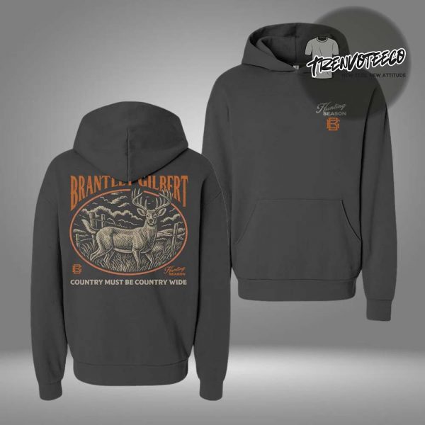 Brantley Gilbert Merch Hunting Season Collection Buck Field Two Sided Unisex HoodieShirt