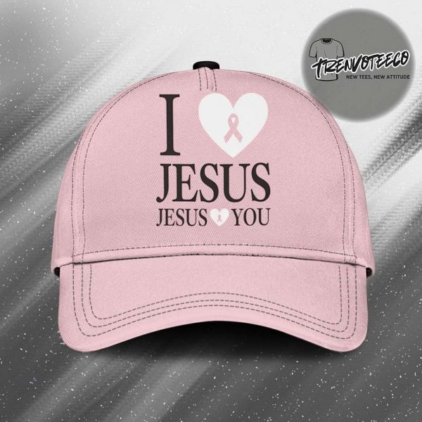 Bryce Crawford Merch I Love Jesus Jesus Loves You Breast Cancer Awarness Pink Classic Cap Hat Snapback