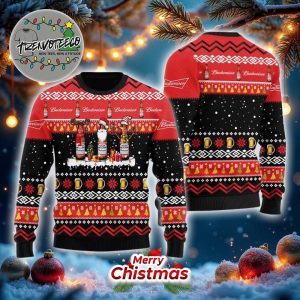 Budweiser Santa Reindeer Snowflake Best Gifts For Holiday 2025 Christmas Ugly Sweater