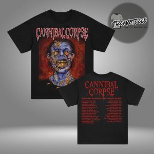 Cannibal Corpse North American Tour 2025 Merch Skull Maggot 2025 Tour Two Sided Unisex T-Shirt