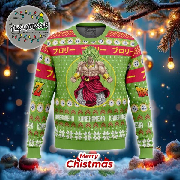 Christmas Broly Dragon Ball Z Green Ugly Christmas Sweater