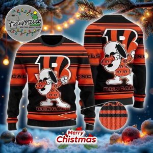 Cincinnati Bengals Dabbing Snoopy NFL Christmas Ugly Sweater