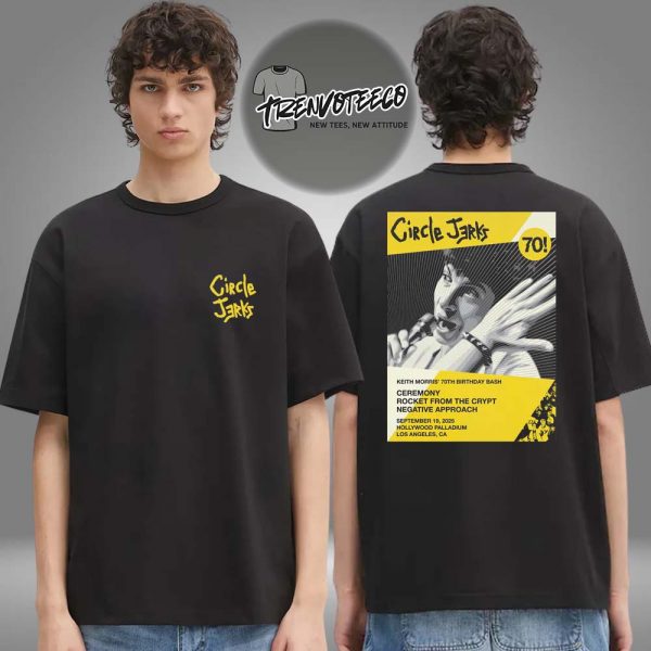 Circle Jerks Merch Shepard Fairey Keith Birthday Logo Two Sided Unisex T-Shirt