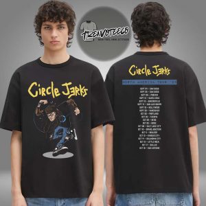 Circle Jerks North America Tour 2025 Merch Skankman 2025 Tour Two Sided Unisex T-Shirt