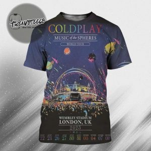Coldplay Music Of The Spheres World Tour Poster Concert At Wembley Stadium In London UK On September 04 2025 All Over Print Shirt