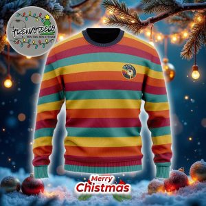 DBZ Adorable Saiyan Ship Logo Retro Rainbow Ugly Sweater