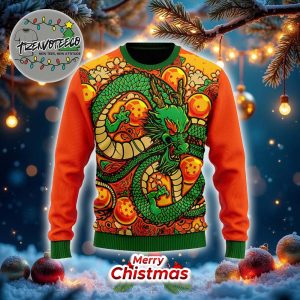 DBZ Eternal Shenron Vibrant Artwork Cool Ugly Xmas Sweater