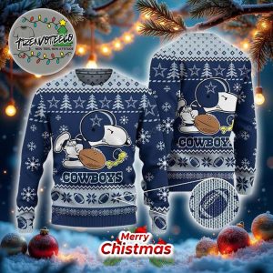 Dallas Cowboys Snoopy Play Football Ugly Christmas Sweater