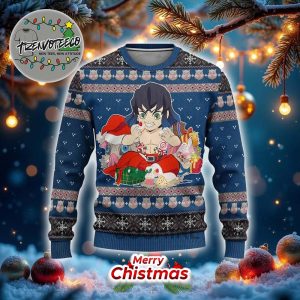 Demon Slayer Inosuke Eating Best Gifts For Fans Anime Christmas Ugly Sweater