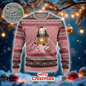 Demon Slayer Nezuko Best Gifts For Fans Anime Christmas Ugly Sweater