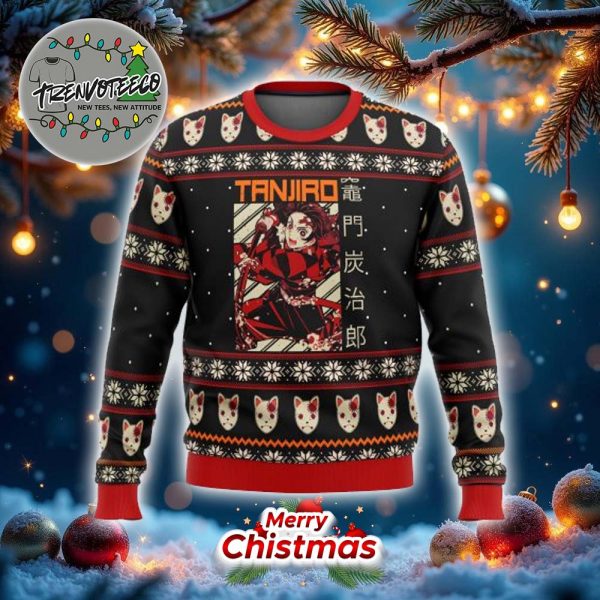 Demon Slayer Tanjiro Kimetsu Yaiba Best Gifts For Fans Anime Christmas Ugly Sweater