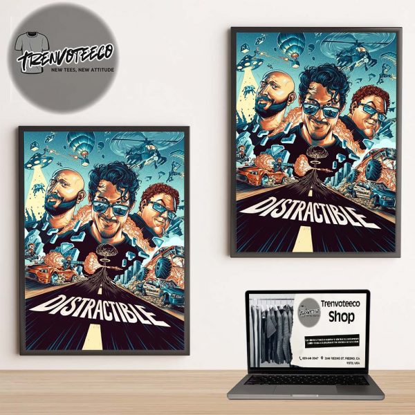 Distractible Merch Podcast Cover Art Home Decor Poster Canvas