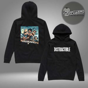 Distractible Merch Podcast Cover Art Two Sided HoodieShirt
