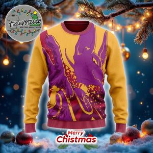 Dragon Ball Z Vibrant Beerus Art Ugly Xmas Sweater