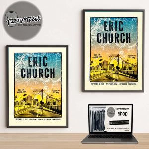 Eric Church Free The Machine Tour At PPG Paints Arena In Pittsburgh Pennsylvania On September 12 2025 Home Decor Poster Canvas