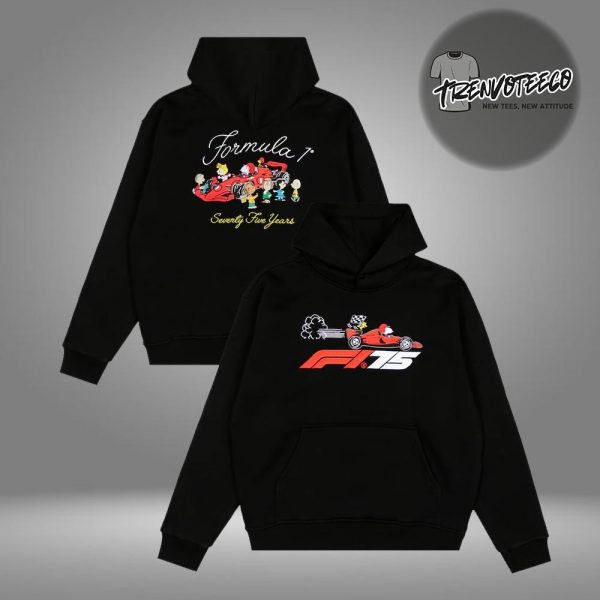 F1 x Snoopy Merch Peanuts Pit Crew Two Sided Hooded Sweatshirt