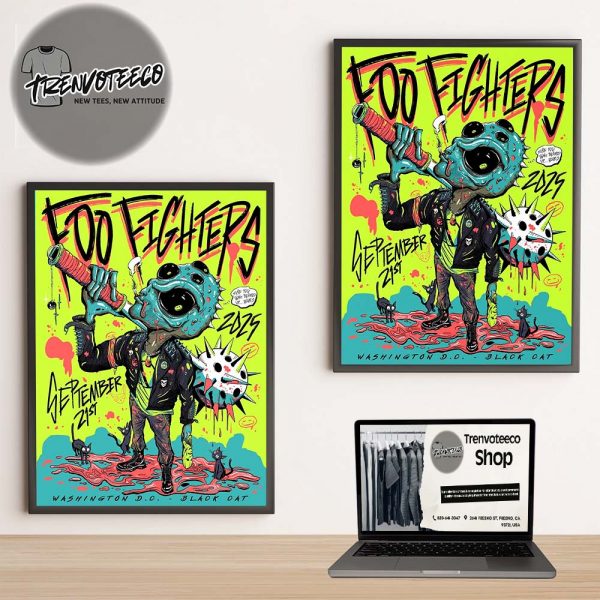 Foo Fighters Poster Music Show At Black Cat In Washington DC On September 21 2025 Home Decor Poster Canvas