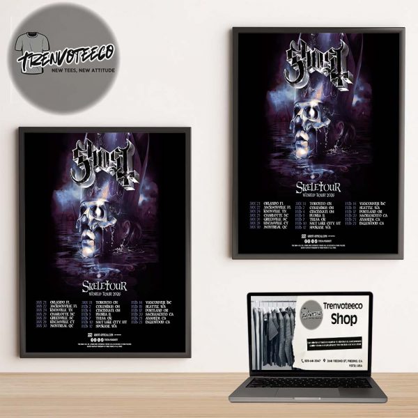 Ghost Band Skeletour World Tour 2026 Schedule Home Decor Poster Canvas