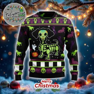 Halloween Dachshund Pumpkin Best Give For Halloween Day Ugly Sweater