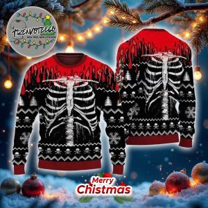 Halloween Skeleton Skull Spooky Best Give For Halloween Day Ugly Sweater