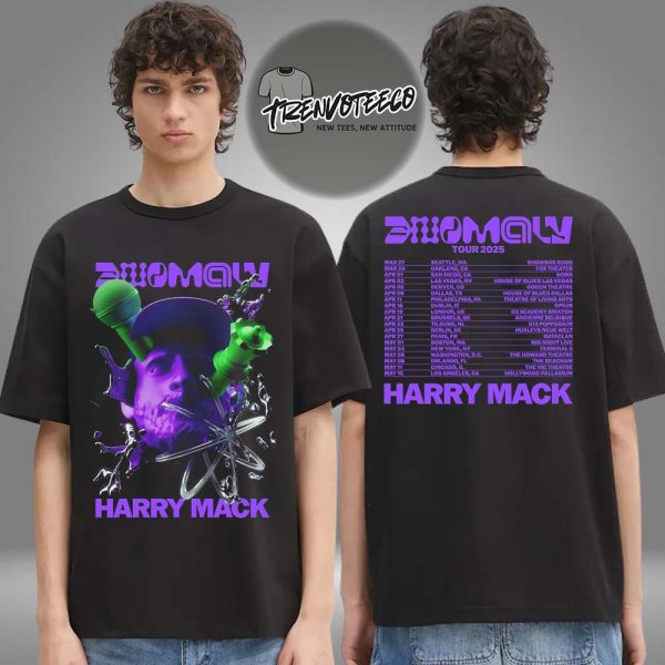 Harry Mack Anomaly Tour 2025 Tour Dates Black Two Sided Unisex T-Shirt
