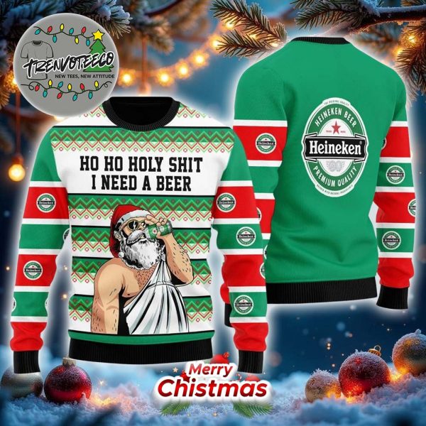 Heineken Santa Need A Beer Best Gifts For Holiday 2025 Christmas Ugly Sweater