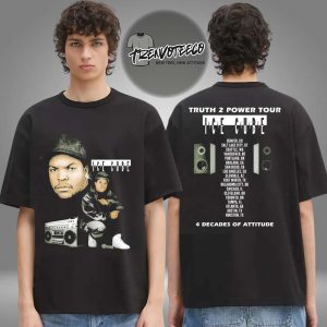 Ice Cube Merch Truth To Power Boombox Tour Two Sided Unisex T-Shirt